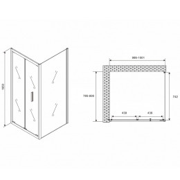 Душевой уголок Abber Sonnenstrand 100х80 AG07100B-S80B