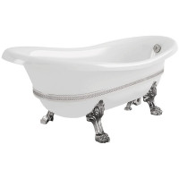 Ванна из искусственного камня Migliore Bella Decor 170x80 26990 ножки Leone Standart Хром