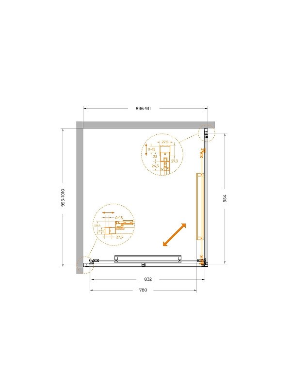 Душевой уголок Cezares Lux 90x100 LUX-AH-FS-1-90/100-C-CR