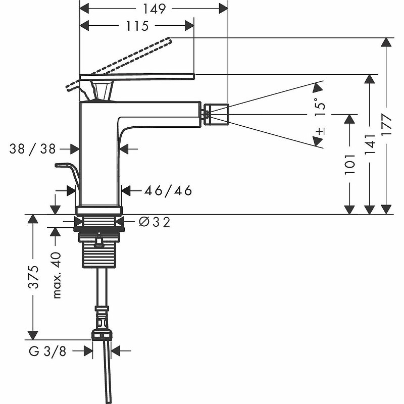 Смеситель для биде Hansgrohe Tecturis E 73200700 белый матовый
