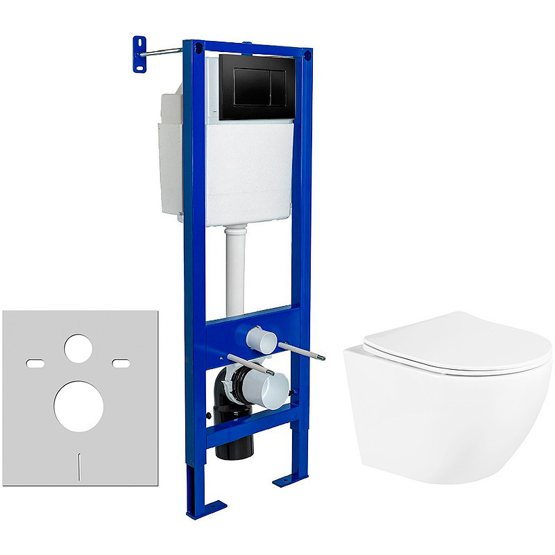 Комплект унитаза BelBagno Uno BB3105CHR/SC с инсталляцией Berges Atom 410 040332
