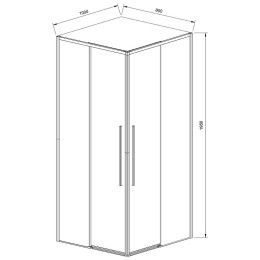 Душевой уголок Vincea Slim-N 100x80 VSS-4SN8010CLG
