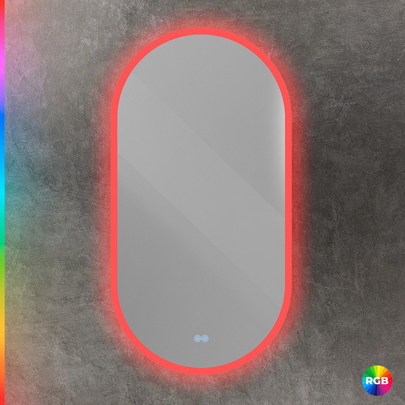 Зеркало Cezares Ellisse 50 CZR-SPC-ELS-500-950-RGB-TCH с подсветкой