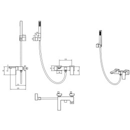 Смеситель для ванны Boheme Qubic 473-SGM