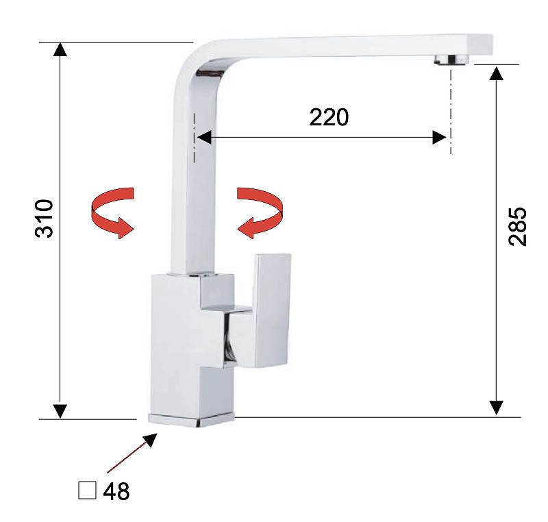 Смеситель для кухни Remer Q-Design QD42U цвет Хром