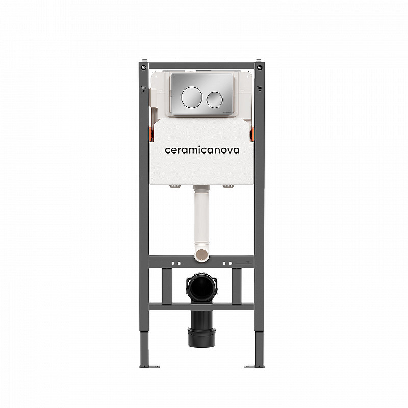 Комплект унитаза с инсталляцией Ceramicanova Forma CN3009_121001CH цвет Белый с сиденьем Микролифт и клавишей смыва цвет Хром глянцевый