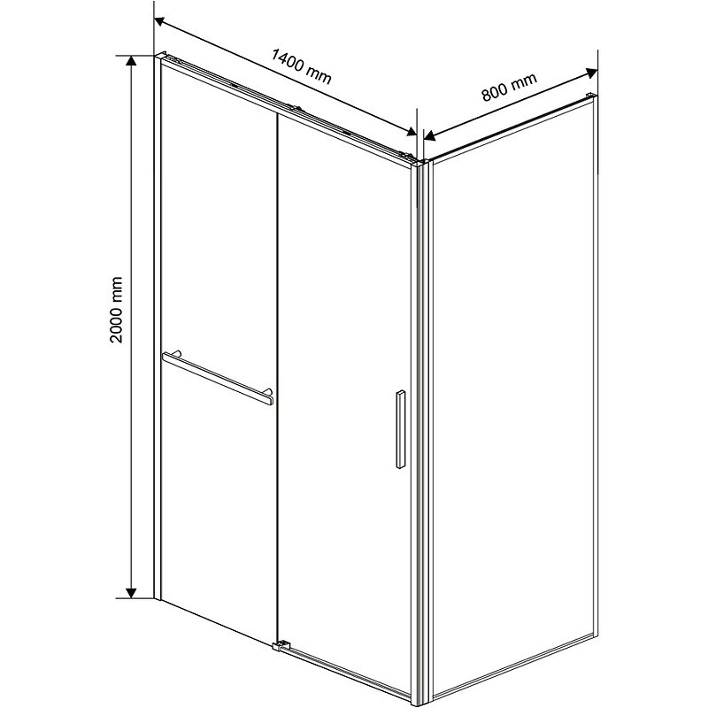 Душевой уголок Vincea Slim Soft 140х80 VSR-1SS8014CLB