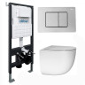 Комплект унитаза с инсталляцией Abber Bequem AC1132TC-AC0105-AC0120 цвет Белый с сиденьем Микролифт