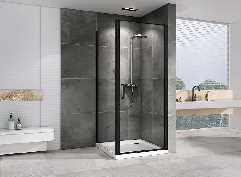 Душевой уголок Abber Sonnenstrand 100x70 AG04100B-S70B профиль Черный стекло прозрачное