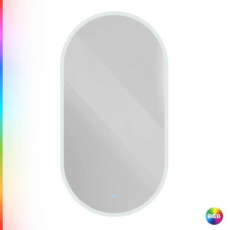 Зеркало Cezares Ellisse 55 CZR-SPC-ELS-550-1050-RGB-TCH с подсветкой