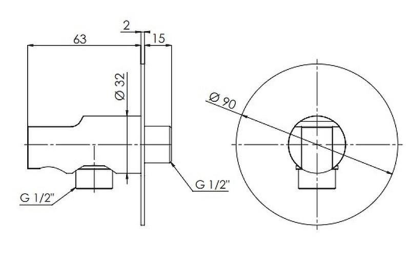 Шланговое подключение Remer 337X с держателем ручного душа Хром