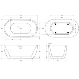 Акриловая ванна BelBagno BB70-1500-800 150х80