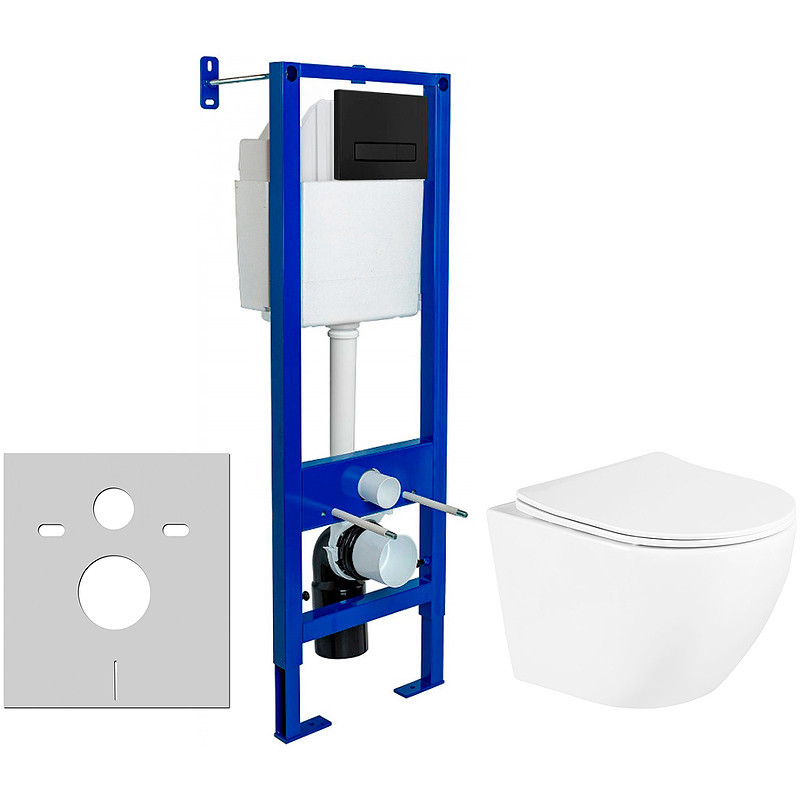 Комплект унитаза BelBagno Uno BB3105CHR/SC с инсталляцией Berges Atom 410 040340