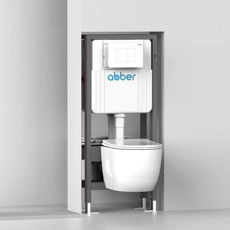 Инсталляция Abber AC0106 для унитаза без клавиши смыва
