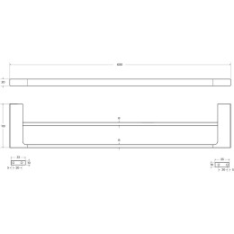 Полотенцедержатель Cezares Slider SLIDER-THD-60-IN двойной