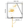 Душевой уголок Cezares Slider 110x80 SLIDER-AH-1-80-100/110-C-GM