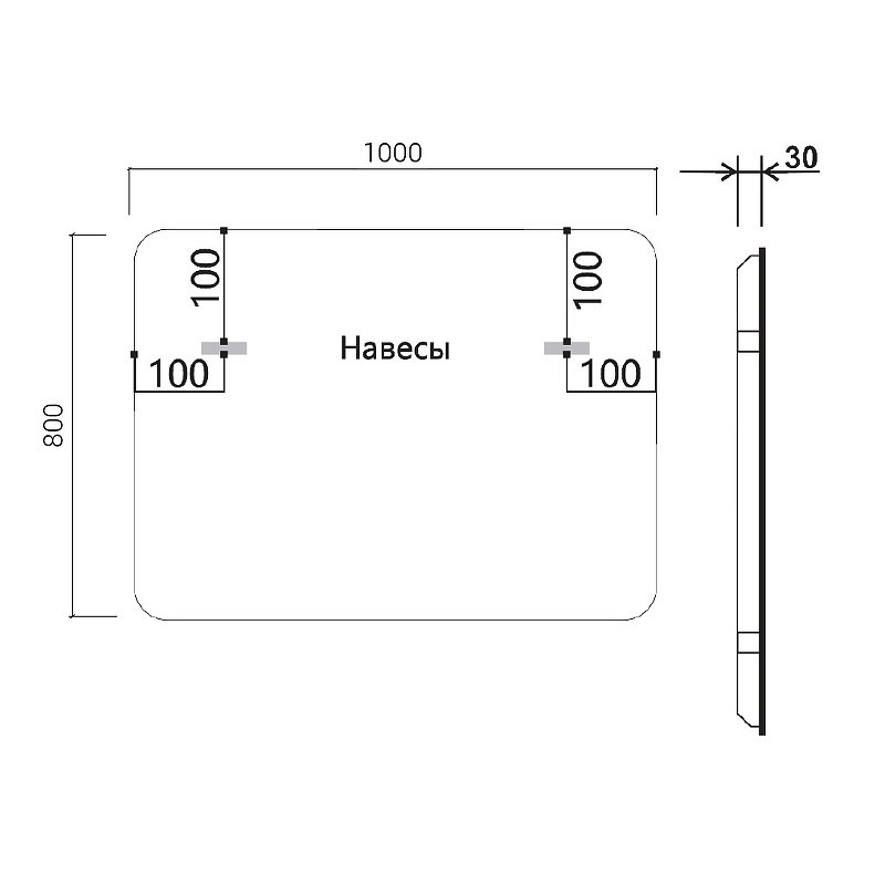 Зеркало Vincea 100 VLM-3VC100 с подсветкой