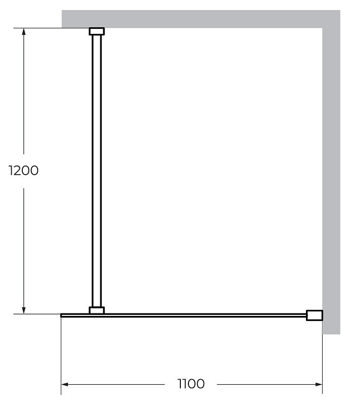 Душевая перегородка Cezares Liberta 110 LIBERTA-L-1-110-120-GR-Cr