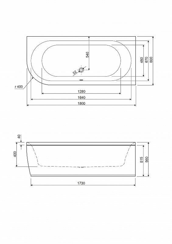 Акриловая ванна Cezares Metauro 180x80 R METAURO CORNER-180-80-40-R-W37