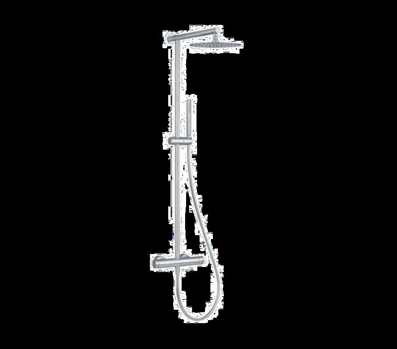 Душевая система Remer X Style Inox SSXT37UFM25 с термостатом цвет Нержавеющая сталь