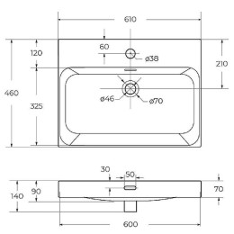 Раковина BelBagno Marino-Cer 60 BB-8078-60