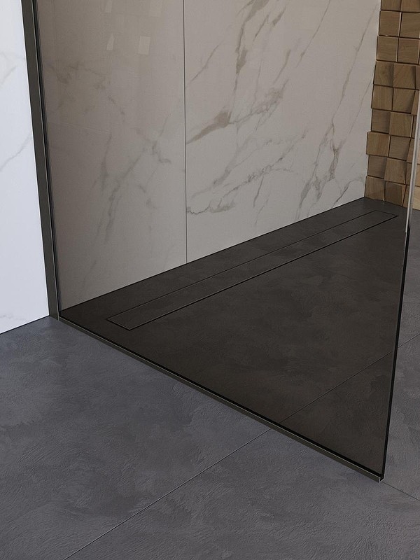 Душевая перегородка BelBagno Uno 100 UNO-L-1-TB-100-BR-GM