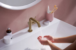 Смеситель для раковины Hansgrohe Tecturis S 73320140 Шлифованная бронза