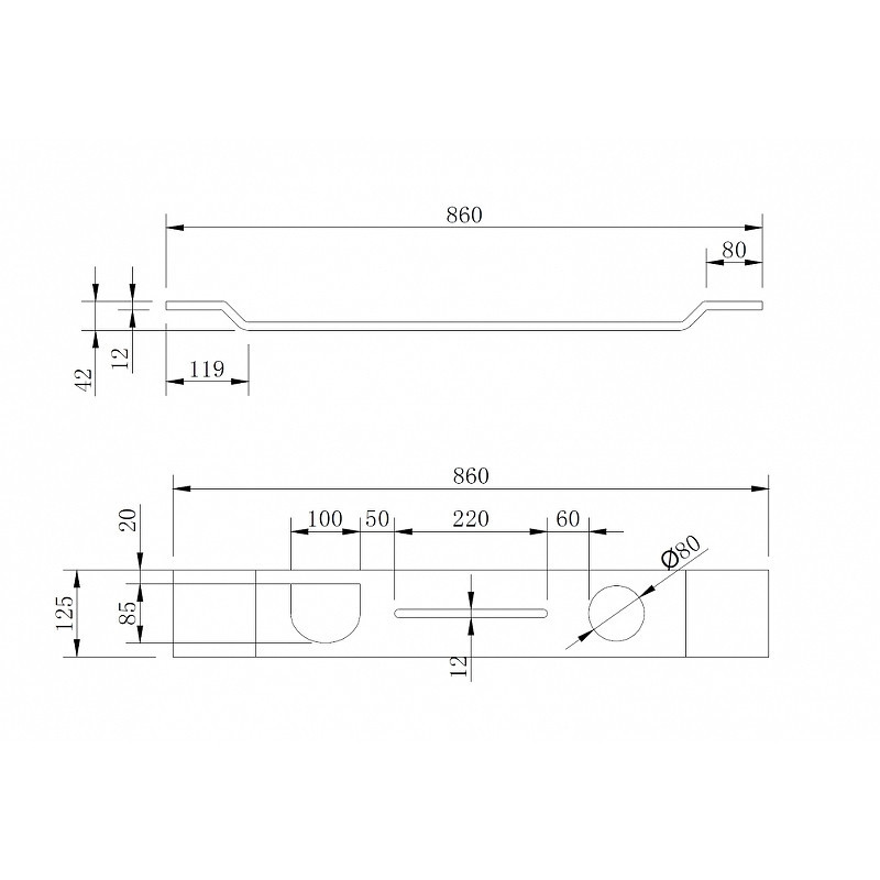 Полка для ванны Abber Stein AS1601 Белая