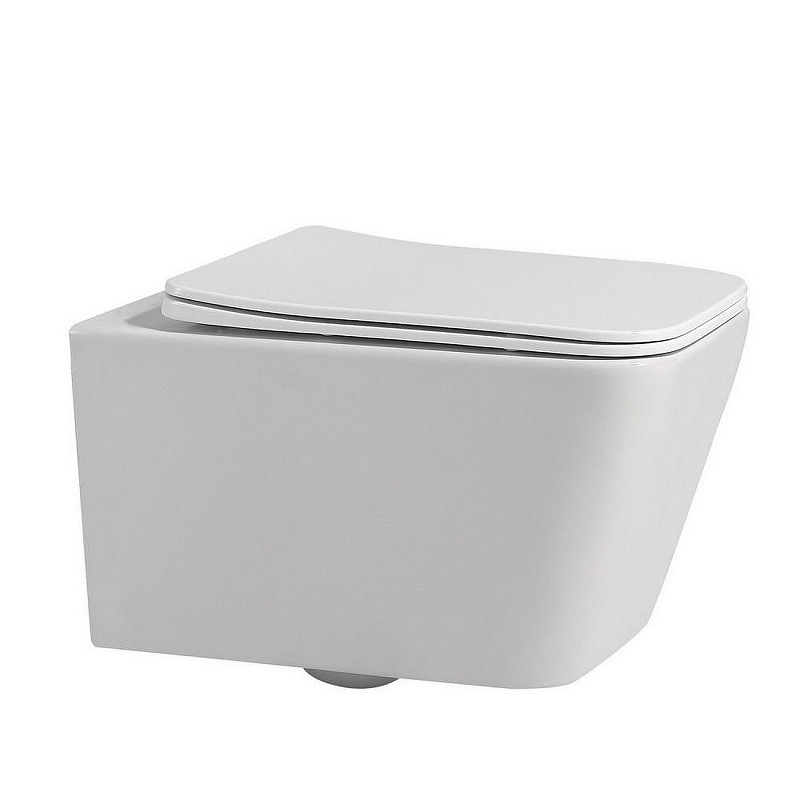 Комплект унитаза Abber Rechteck AC1201-AC0105-AC0121RG с сиденьем Микролифт и клавишей смыва цвет Золото розовое