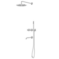 Душевая система Abber Wasser Kreis 316 AF8150BST с термостатом цвет Сталь брашированная
