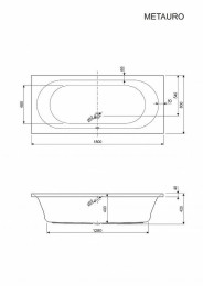 Акриловая ванна Cezares Metauro 180x80 METAURO-180-80-42-W37