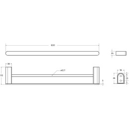 Полотенцедержатель Cezares Stylus STYLUS-THD-60-IN двойной
