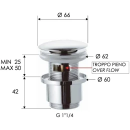 донный клапан Remer 905CC2114CFP click-clack Черный брашированный хром