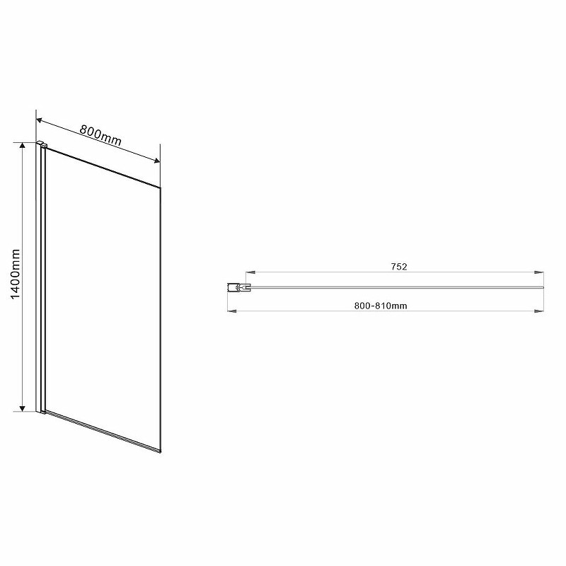 Шторка на ванну Vincea VSB 80x140 VSB-11800CLGM