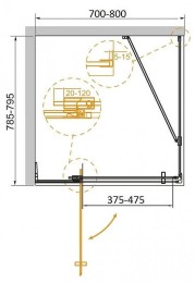 Душевой уголок Cezares Slider 80x80 SLIDER-AH-1-80-70/80-C-GM