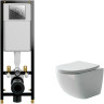 Комплект унитаза Ceramicanova Forma CN3009 с инсталляцией Cersanit Black 35 S-IN-BLACK-Cg-w с сиденьем Микролифт и клавишей смыва Хром