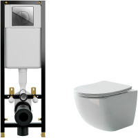 Комплект унитаза Ceramicanova Forma CN3009 с инсталляцией Cersanit Black 35 S-IN-BLACK-Cg-w с сиденьем Микролифт и клавишей смыва Хром