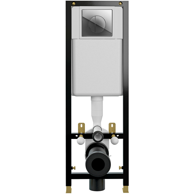 Комплект унитаза Ceramicanova Forma CN3009 с инсталляцией Cersanit Black 35 S-IN-BLACK-Cg-w с сиденьем Микролифт и клавишей смыва Хром