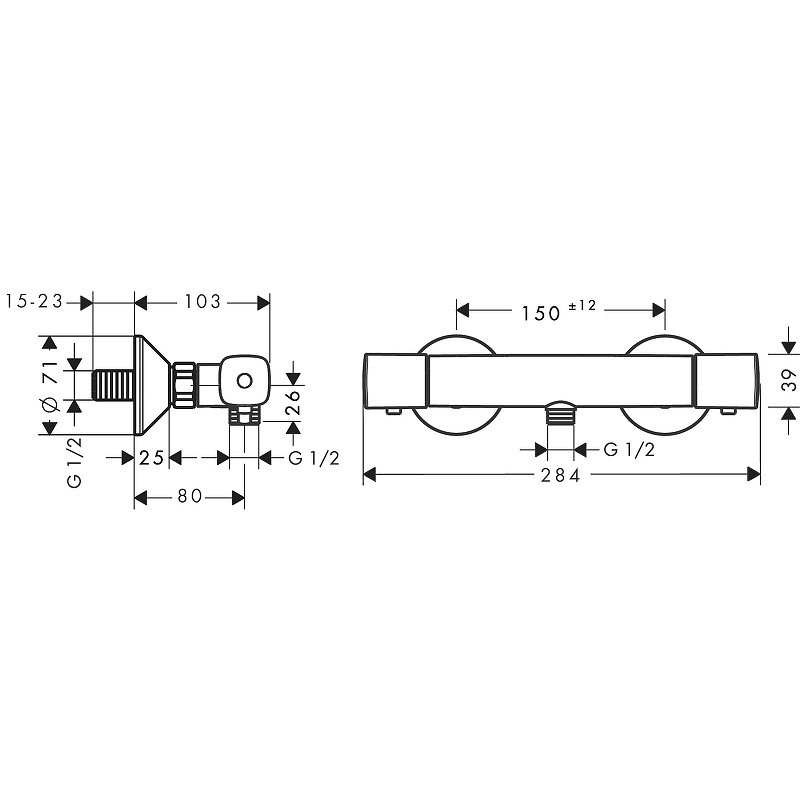 Смеситель для душа Hansgrohe Ecostat Universal 13122000 с термостатом Хром