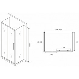 Душевой уголок Abber Schwarzer Diamant 130x90 AG30130MH-S90M-S90M