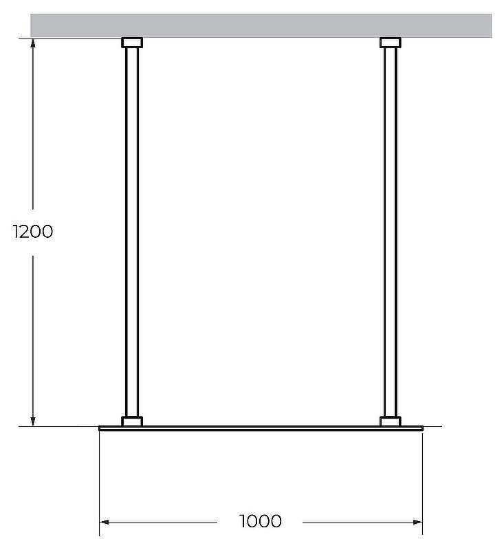 Душевая перегородка Cezares Liberta 100 LIBERTA-L-2-100-120-BR-NERO