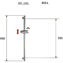 Душевая штанга Remer 315L Хром