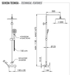 Душевая система Remer Energy EY37A8CPUFD25G цвет Хром