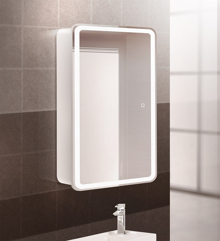 Зеркальный шкаф BelBagno Marino 50 SPC-MAR-500/800-1A-LED-TCH с подсветкой