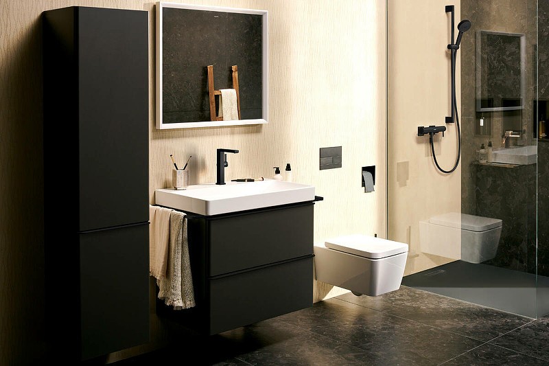 Смеситель для раковины Hansgrohe Tecturis E 73070670 черный матовый