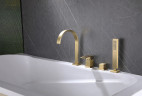 Смеситель на борт ванны Abber Wasserfall AF8613G Золото матовое