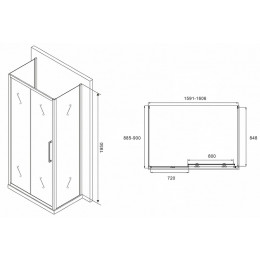 Душевой уголок Abber Schwarzer Diamant 160x90 AG30160MH-S90M-S90M