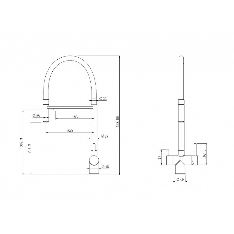 Смеситель для кухни Abber Wasser Kreis AF81141B черный матовый