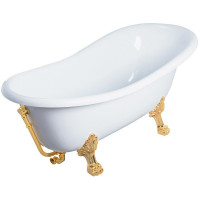Ванна из искусственного камня Migliore Milady 185x82 26240 ножки Leone Lux Золото