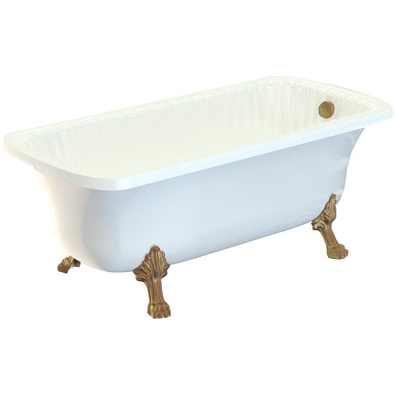 Ванна из искусственного камня Migliore Olivia 174x80 26922 ножки Leone Standart Бронза